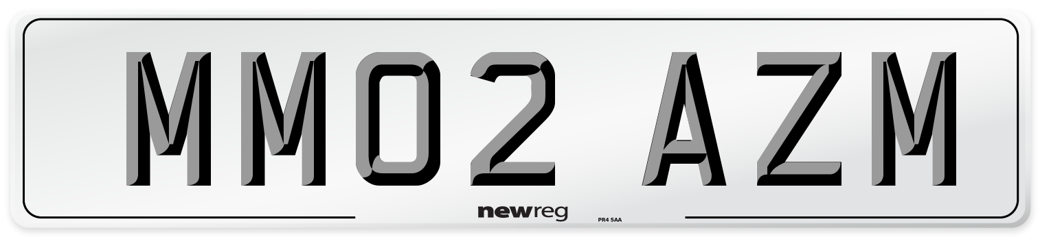 MM02 AZM Number Plate from New Reg